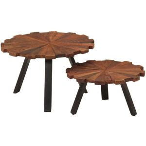 Coffee Tables 2 pcs Solid Wood Reclaimed and Iron Vidaxl