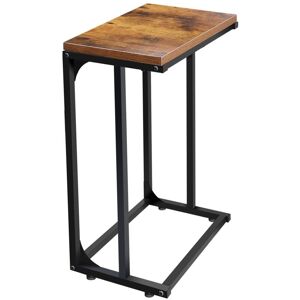 Briefness - Computer Desk Side Table Metal Modern Rustic Top Black Frame Coffee Sofa Bed