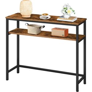 HOOBRO Console Table, Hallway Table with Adjustable Shelf, Slim Sofa Table, 2-Tier Side Table with Storage Shelf, for Living Room, Office, Industrial,