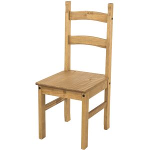 CORE PRODUCTS Pair of Corona Solid Dining Chair - Pine - L48 x W41.5 x H100 cm - Antique Waxed Pine