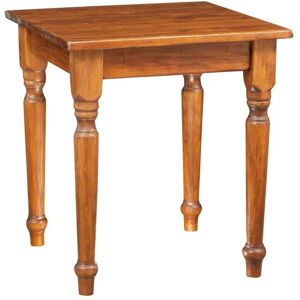 Biscottini - Country-style solid lime wood walnut finish W70xDP70xH78 cm sized table. Made in Italy