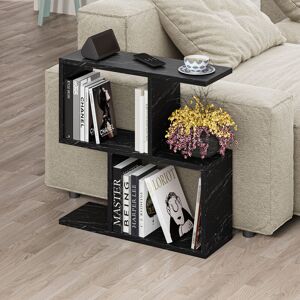 Decortie - Homemania Modern Side End Coffee Table Multipurpose h 60cm 5 Tier - Black Marble Effect - Bendir