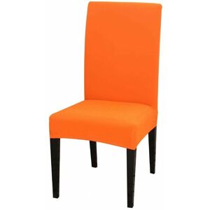 HOOPZI Dining Chair Covers High Back Polyester Spandex Elastic Dining Chair Slipcovers Protector Kitchen Chair Seat Covers, Washable & Removable (Orange,