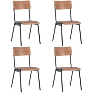 Vidaxl - Dining Chairs 4 pcs Brown Solid Plywood Steel