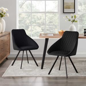 Clipop - Dining Chairs Set of 2 Velvet Kitchen Counter Chairs with Backrest and Sturdy Metal Legs, Retro Reception Chairs for Home Office Restaurant