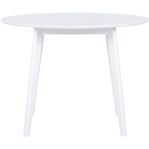 Beliani - Round Dining Kitchen Table mdf Top ø 100 cm White Wooden Legs Roxby