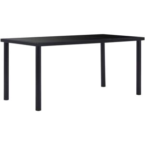 Dining Table Black 160x80x75 cm Tempered Glass Vidaxl