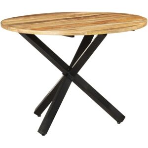 Bonnevie - Dining Table,Dinner Table,Eating table Round 100x100x75 cm Rough Mango Wood VSVS61154
