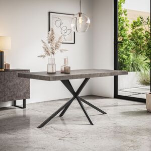 MORE4HOMES Donni Dining Table Modern Grey Table Top w Black Legs
