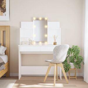 Bonnevie - Dressing Table,Vanity Makeup Table with led Lights White 96x40x142 cm VSVS95644
