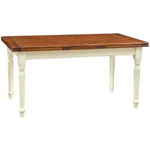 BISCOTTINI Extendable rectangular wooden table Walnut and white Kitchen table 160x90x80cm Country style Wooden dining table Made in Italy