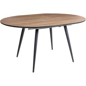 Beliani - Extending Oval Round Dining Table Modern Industrial Metal Legs Brown Seniac