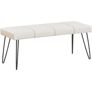 Beliani - Bedroom Bench White Minimalist Faux Leather Upholstered Metal Legs Betin