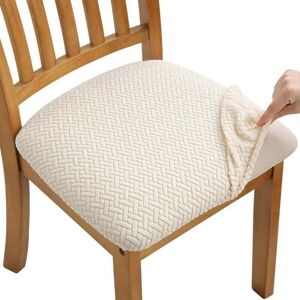YMYNY Fliti 4 Pack Stretch Jacquard Chair Cover, Dining Chair Seat Cover, Removable and Washable (with Back Straps)