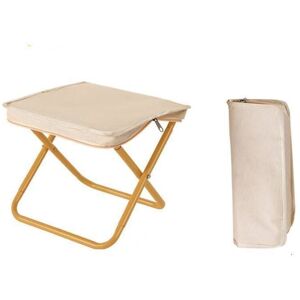 SJQKA Folding Camping Stool, Mini Folding Stool, Foldable Chair with Storage Bag, Ultralight Seat for Travel, Garden, Fishing, BBQ and Beach (Beige)