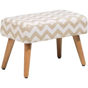 Beliani - Modern Retro Upholstered Occasional Footstool Wooden Legs Beige Takoma