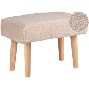 Beliani - Modern Retro Upholstered Occasional Footstool Wooden Legs Beige Takoma
