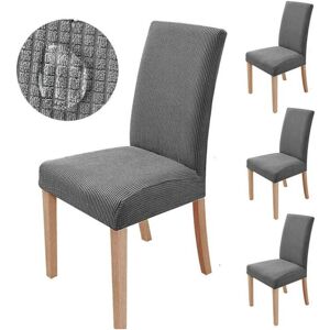 LINGHHANG Grey) 6 Pieces Stretch Chair Cover, Dining Room Chair Protector Slipcover, Washable