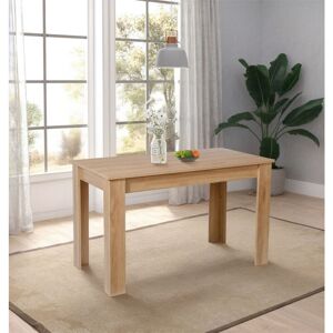 Hallowood Furniture - Newquay Fixed Top Oak Dining Table, 4-6 Seater Rectangular Oak Effect Wooden Dining Table for Kitchen, Home or Cafe, 120cm