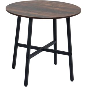 Homcom - 80cm Round Kitchen Table, Dining Table for Small Spaces, Steel Leg