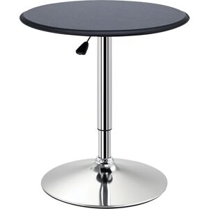 Homcom - 93cm Adjustable Round Bar Table w/ pvc Leather Steel Base Bistro Black