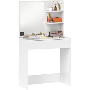 Homcom - Dressing Table with Mirror and Storage, Modern Vanity Desk, White
