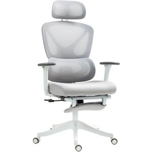 Homcom - Executive Office Chair, Recliner Computer Chair with Footrest, Grey