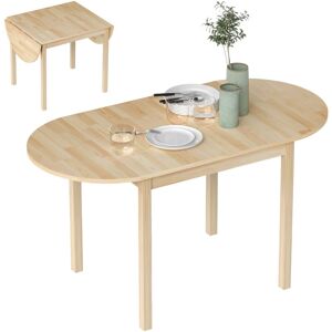 Foldable Dining Table, Solid Wood Drop Leaf Table, Natural - Homcom