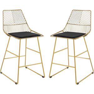 Modern Counter Height Bar Stools Set of 2 pcs Wire Metal Barstools - Homcom