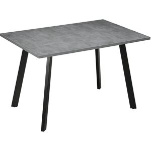 Homcom - Modern Rectangular Dining Table with Metal Legs Indoor, Dark Grey