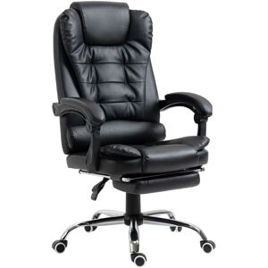 Homcom - pu Leather Executive Office Chair with Retractable Footrest Black