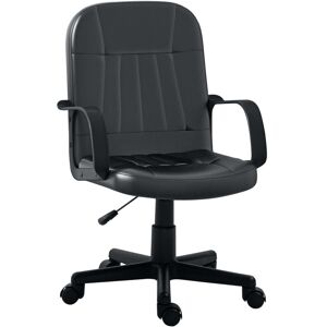 HOMCOM Swivel Executive Chair PU Leather Computer Desk Chair Office Furniture Black