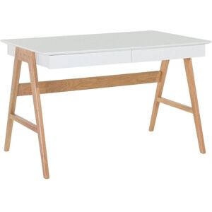 Beliani - Home Office Desk Multi-use Workstation with Two Drawers White Sheslay