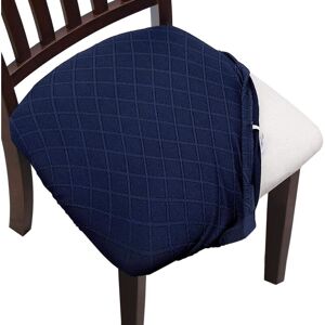 AOUGO Jacquard Dining Chair Seat Covers, Stretch Spandex No Backrest Dining Chair Seat Protector Cover Removable Washable for Office High Chairs 4PCs (Dark