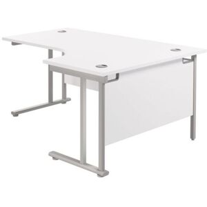 Jemini Cantilever Right Hand Radial Desk 1600mm White/Silver - KF807612