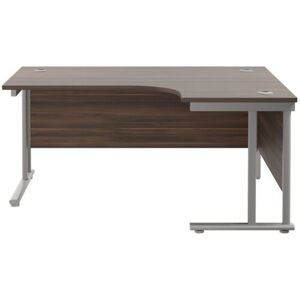 Jemini Cantilever Right Hand Radial Desk 1600 D/Walnut/silver - KF807636