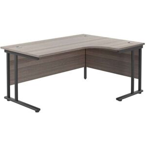 Jemini Radial Right Hand Double Upright Cantilever Desk 1800x1200x730mm Grey Oak