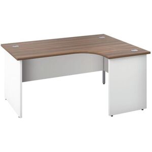 Jemini Right Hand Radial Panel End Desk 1600X1200mm Dark Walnut/White - KF805472