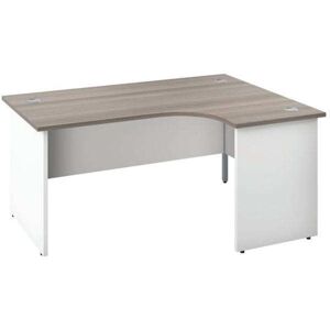 Jemini Right Hand Radial Panel End Desk 1600X1200mm Grey Oak/White - KF805434