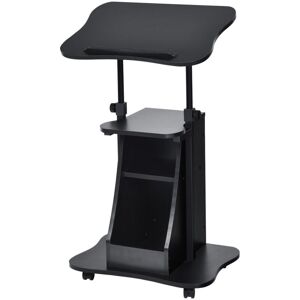 Costway - Laptop Cart Height Adjustable Podium Desk Stand Portable Mobile Computer Desk