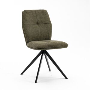 More4homes - luna modern fabric dining chair padded seat metal leg kitchen 6 pcs Green - Green