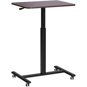 Beliani - Manually Adjustable Mobile Standing Laptop Desk Modern Office 65 x 48 cm Dark Wood Steel Frame Academia