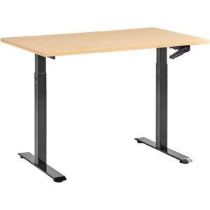 Beliani - Manually Adjustable Standing Desk Modern Office Square Feet 120 x 60 cm Light Brown Top Black Steel Frame Destines