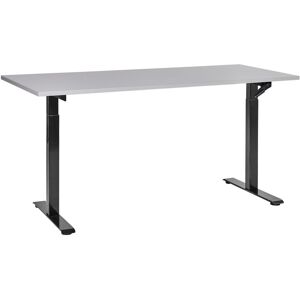 Beliani - Manually Adjustable Standing Desk Modern Office Square Feet 160 x 72 cm Grey Top Black Steel Frame destines