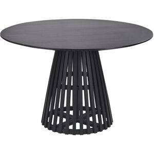 Beliani - Modern Round Dining Table 4 People ⌀ 120 cm Acacia Wood Black Mesilla