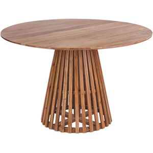 Beliani - Modern Round Dining Table 4 People ⌀ 120 cm Acacia Wood Dark Wood Mesilla