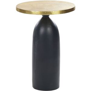 Beliani - Modern Round Side Table Geometric Form Handmade Black and Gold ø 36 cm Tekapo