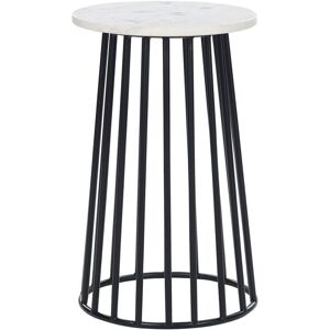 BELIANI Side Table TAREE Marble Black/ White