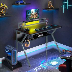 NEO DIRECT Neo Grey Ergonomic 2 Tier Gaming Desk