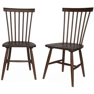 SWEEEK Pair of wooden dining chairs, Romie, Dark wood colour, 50.8x44.2x90 cm